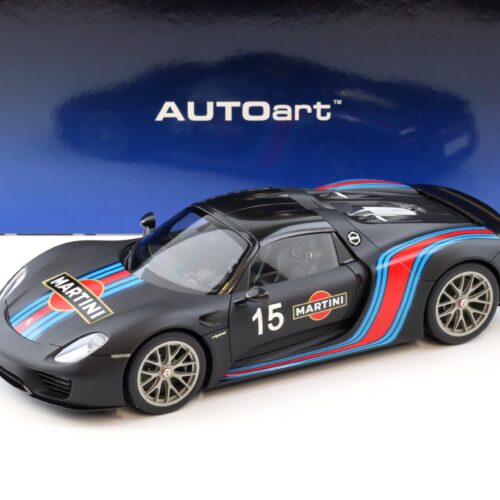 1:18 AUTOart Porsche 918 Spyder Weissach Package 2013 black/ Martini Livery 77929