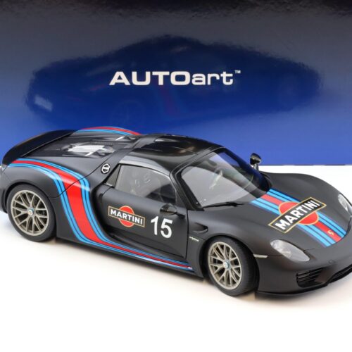1:18 AUTOart Porsche 918 Spyder Weissach Package 2013 black/ Martini Livery 77929