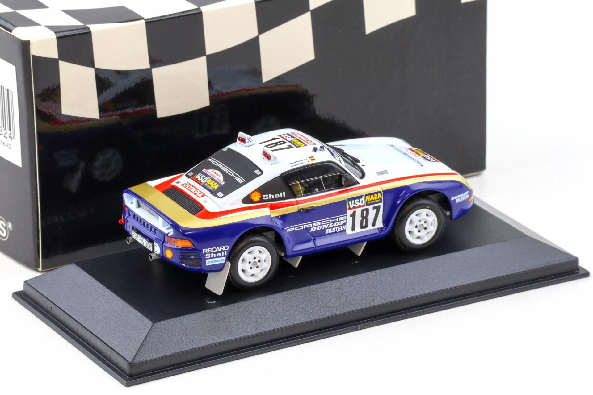 1:43 Minichamps Porsche 959 Rallye Paris-Dakar 1986 Kussmaul/ Unger #187