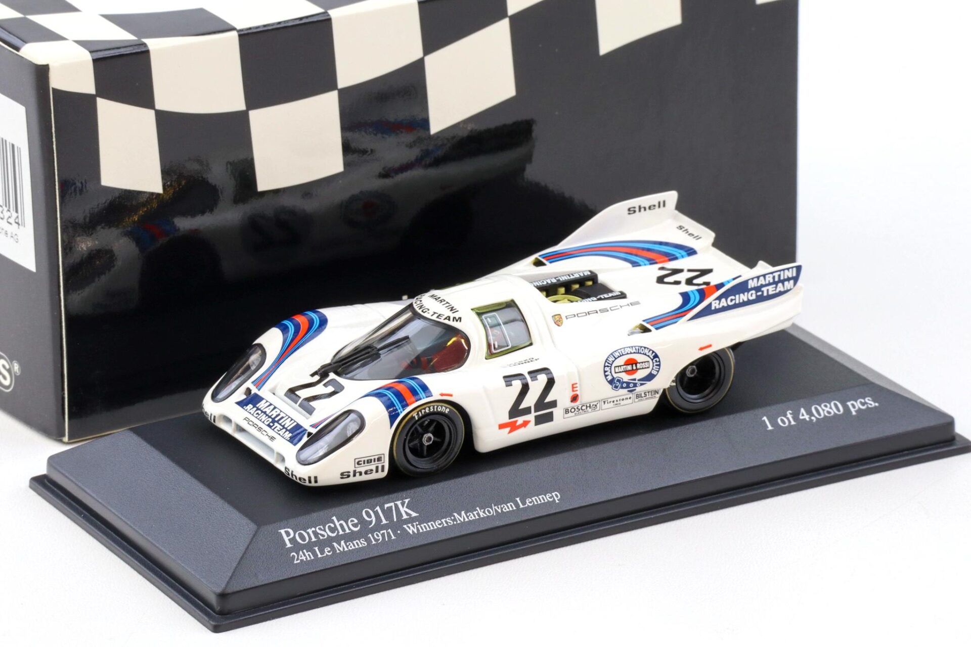 1:43 Minichamps Porsche 917K 24h Le Mans 1971 Winners Mark/ van Lennep #22