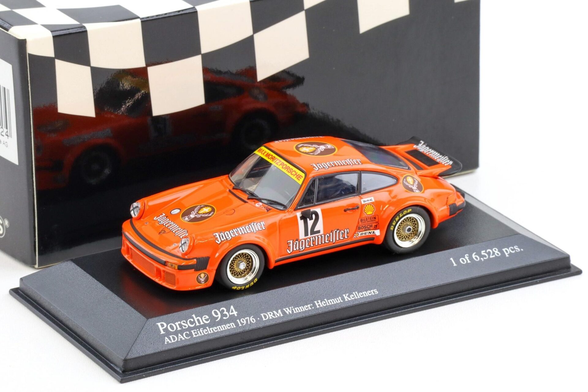 1:43 Minichamps Porsche 934 ADAC Eifelrennen DRM 1976 Winner Kelleners #12