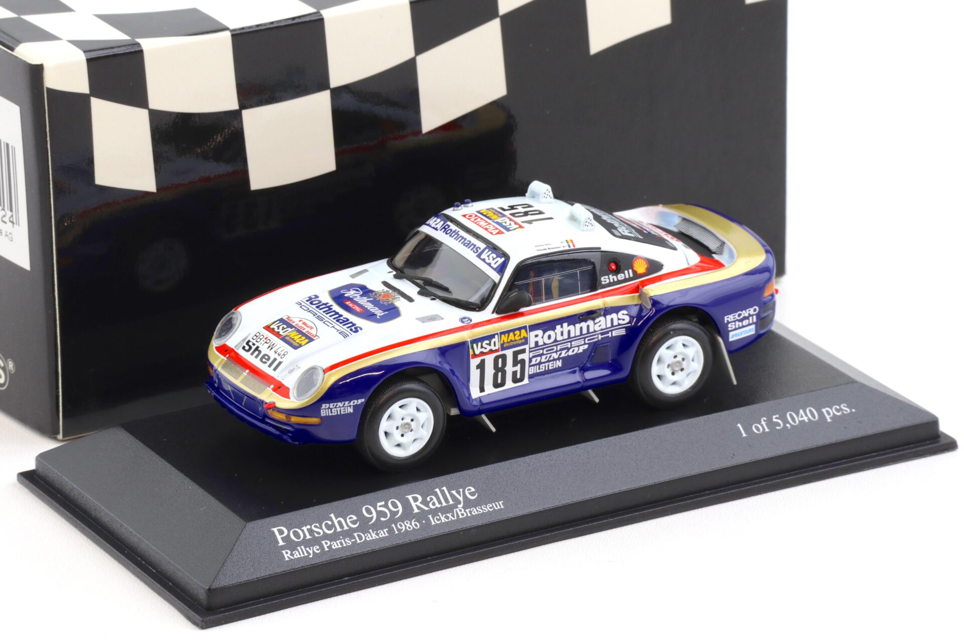 1:43 Minichamps Porsche 959 Rallye Paris-Dakar 1986 Ickx/ Brasseur #185