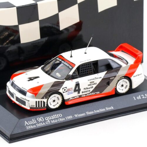 1:43 Minichamps Audi 90 Quattro Mid-Ohio 200km IMSA GT 1989 Winner Stuck #4