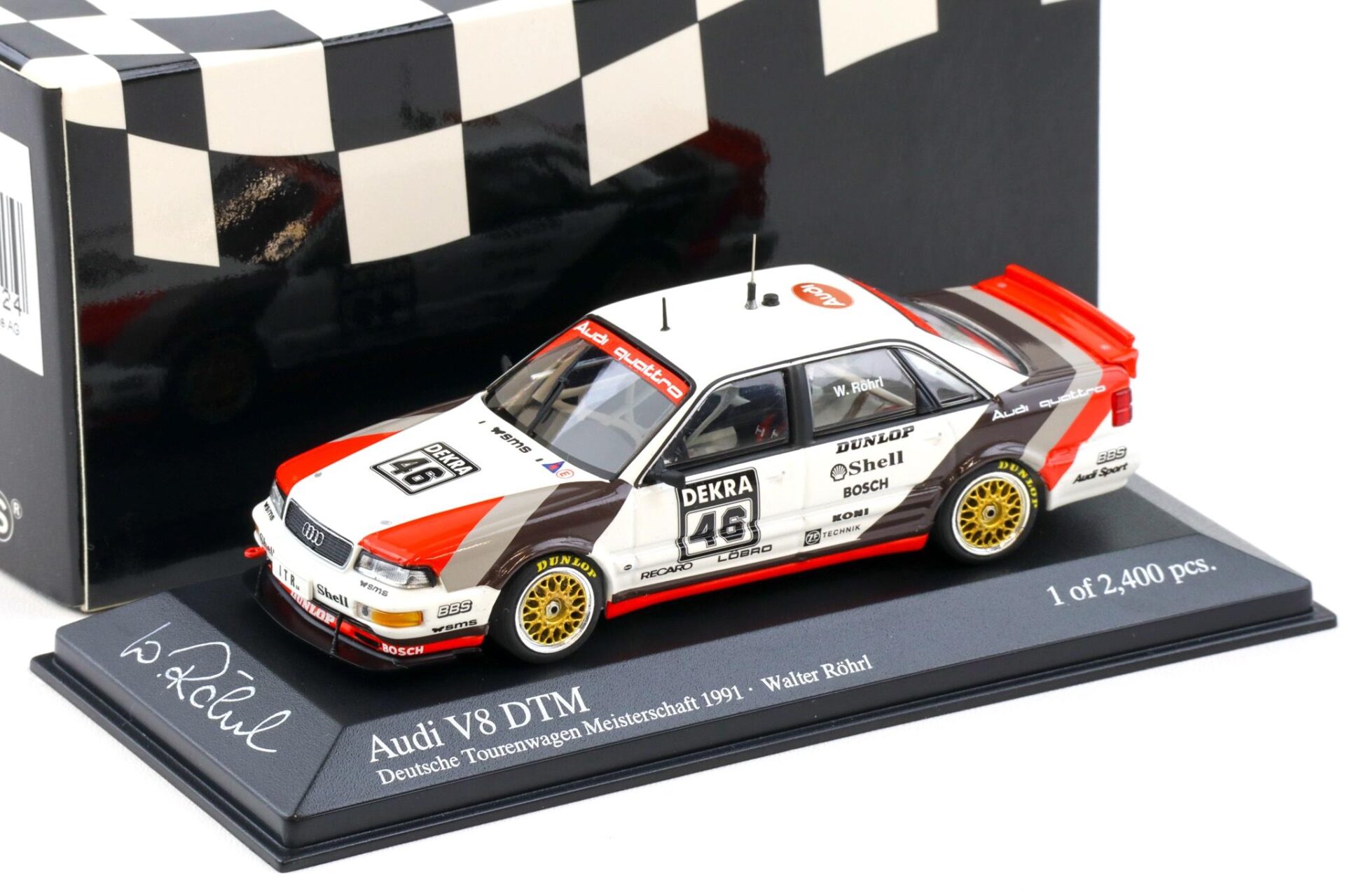 1:43 Minichamps Audi V8 DTM 1991 Walter Röhrl #46