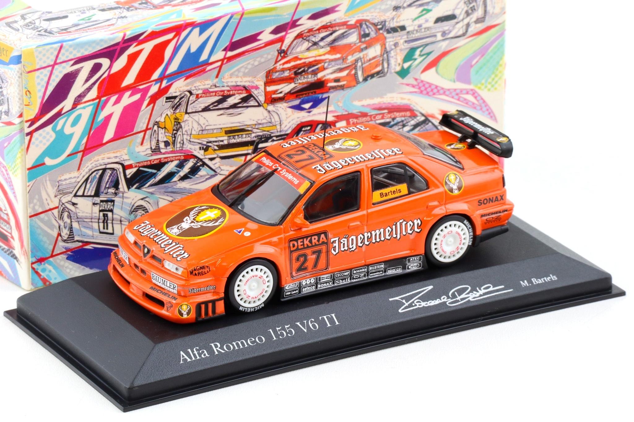 1:43 Minichamps Alfa Romeo 155 V6 TI DTM 1994 Team Schübel M.Bartels #27 Jägermeister