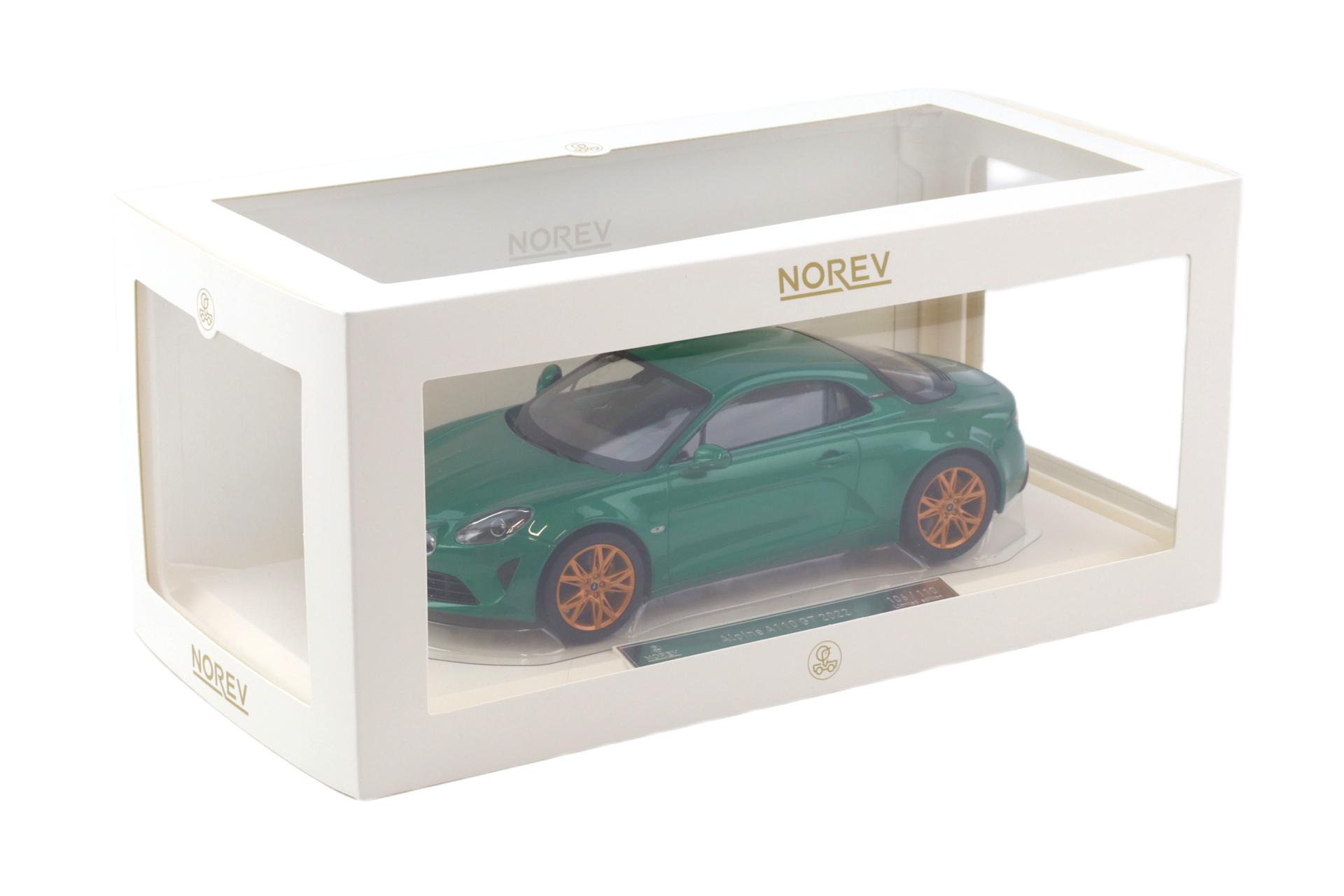 1:18 Norev Alpine A110 GT 2022 Emeraude green metallic - Limited 110 pcs.