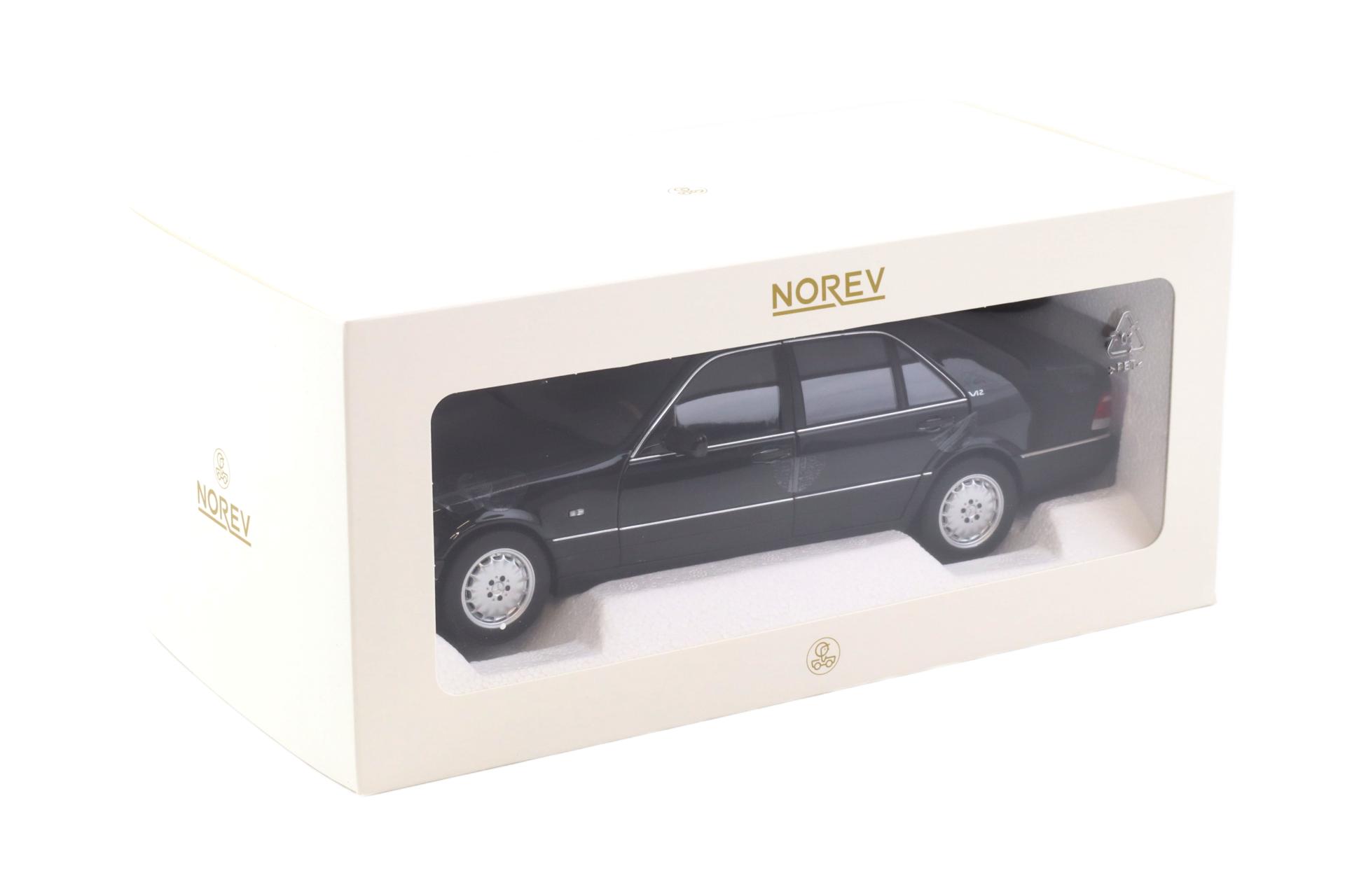 1:18 Norev Mercedes S-Klasse S600 W140 Limousine 1997 Obsidian black metallic