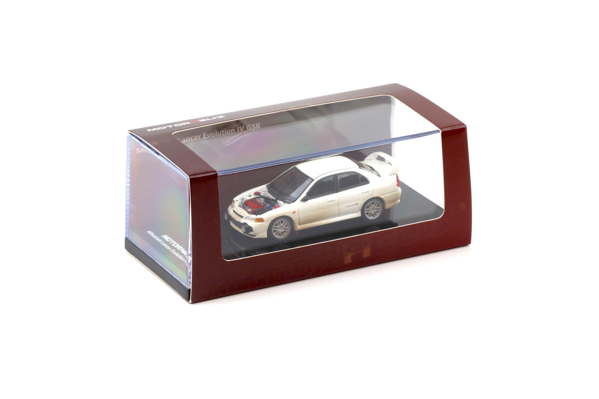 1:64 Motorhelix Mitsubishi Lancer Evolution IV GSR Muddy Version with Rally light
