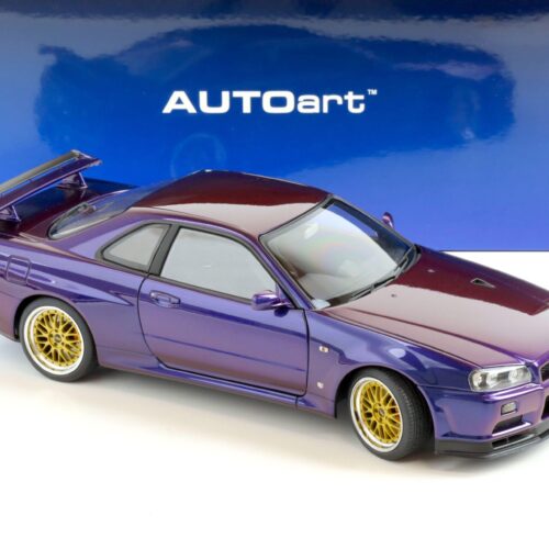 1:18 AUTOart Nissan Skyline GT-R (R34) V-Spec II BBS LM Wheels Midnight purple III 77403