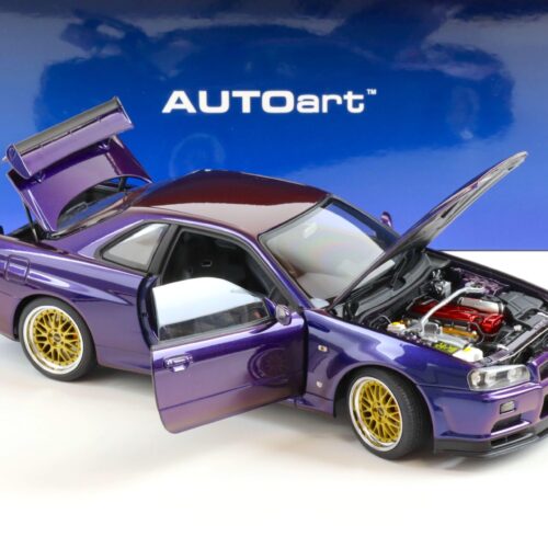 1:18 AUTOart Nissan Skyline GT-R (R34) V-Spec II BBS LM Wheels Midnight purple III 77403