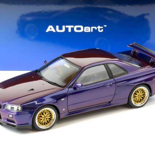1:18 AUTOart Nissan Skyline GT-R (R34) V-Spec II BBS LM Wheels Midnight purple III 77403