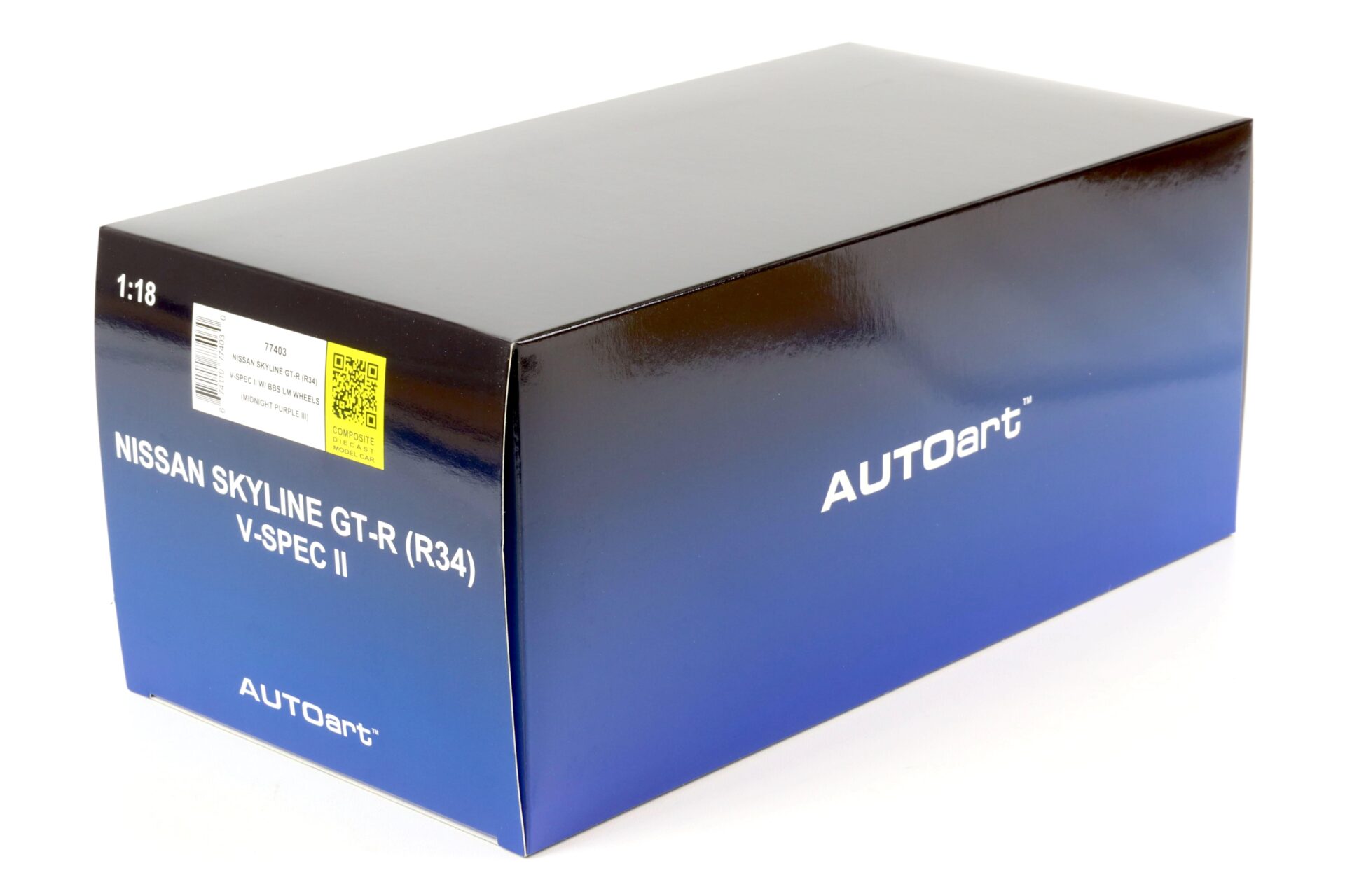 1:18 AUTOart Nissan Skyline GT-R (R34) V-Spec II BBS LM Wheels Midnight purple III 77403