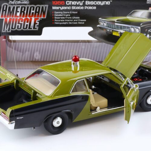 1:18 Auto World 1966 Chevrolet Chevy Biscayne Maryland State Police green