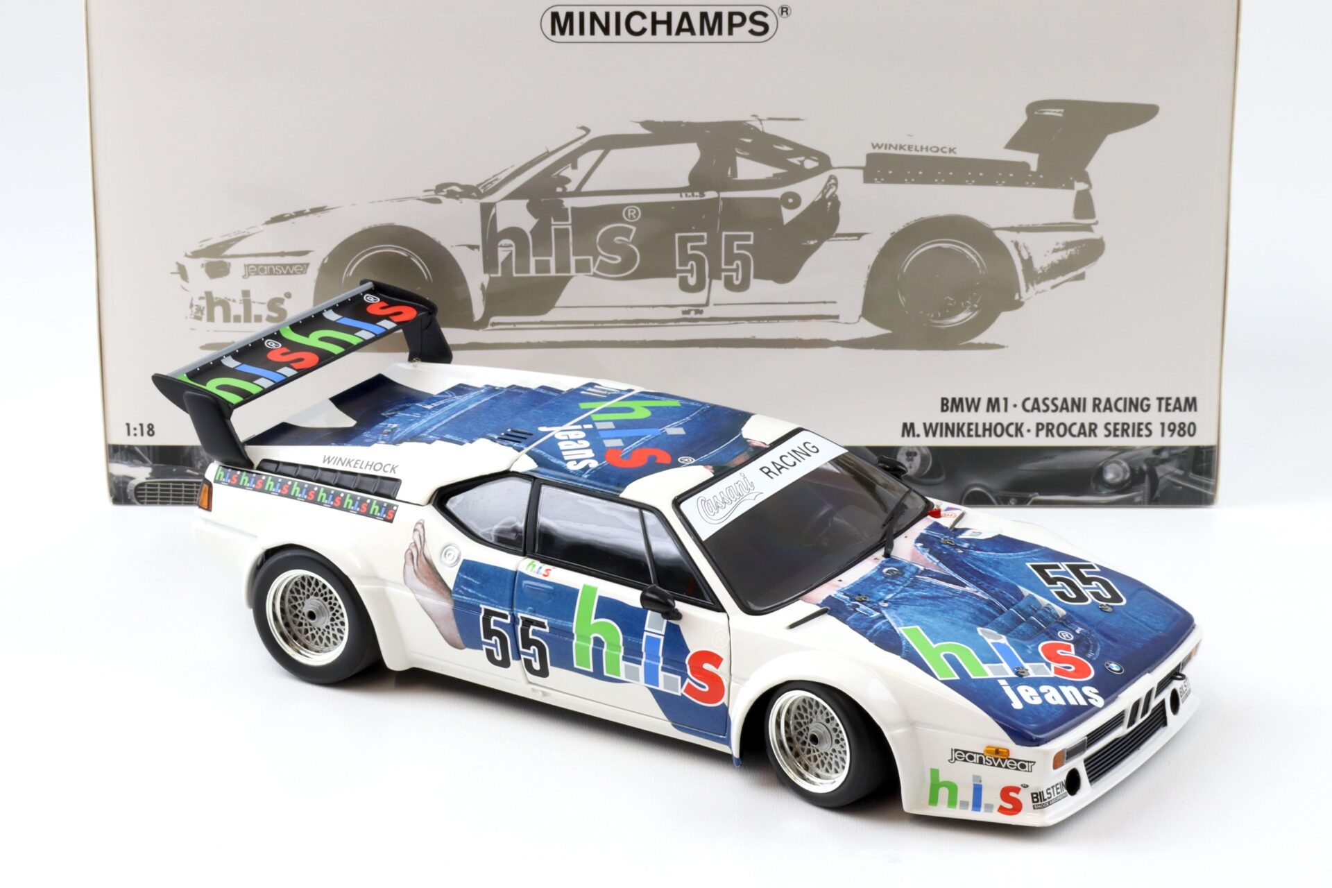 1:18 Minichamps BMW M1 ProCar Cassani Racing Team HIS #55 Winkelhock 1980