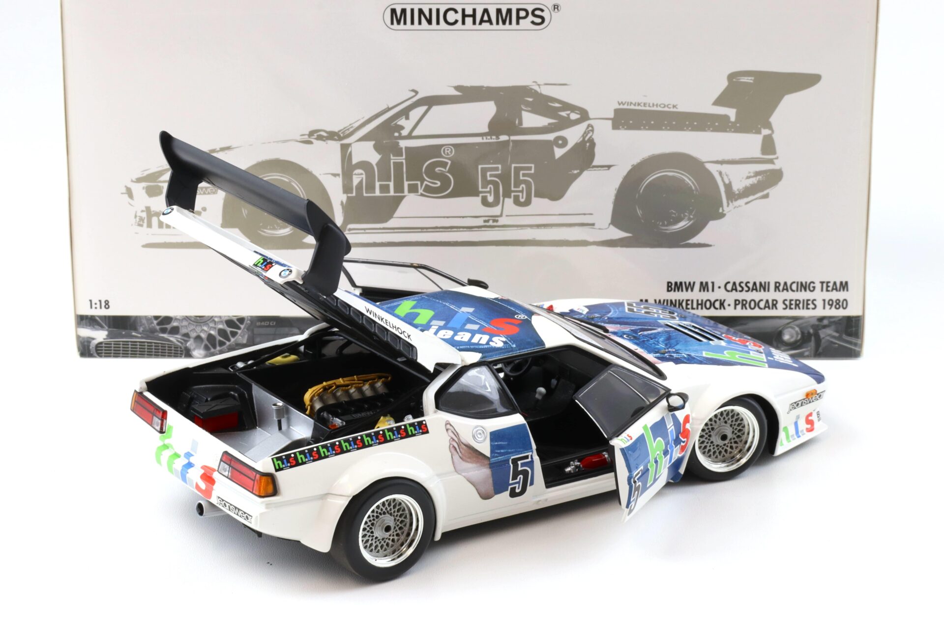 1:18 Minichamps BMW M1 ProCar Cassani Racing Team HIS #55 Winkelhock 1980