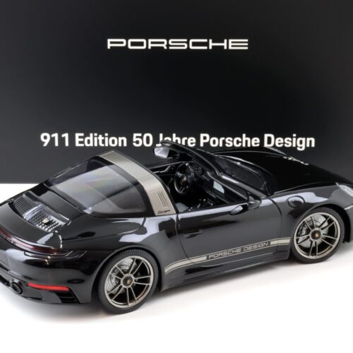 1:18 Minichamps Porsche 911 992 Targa 4 GTS negro 50 años Porsche Design WAP DEALER - Imagen 3