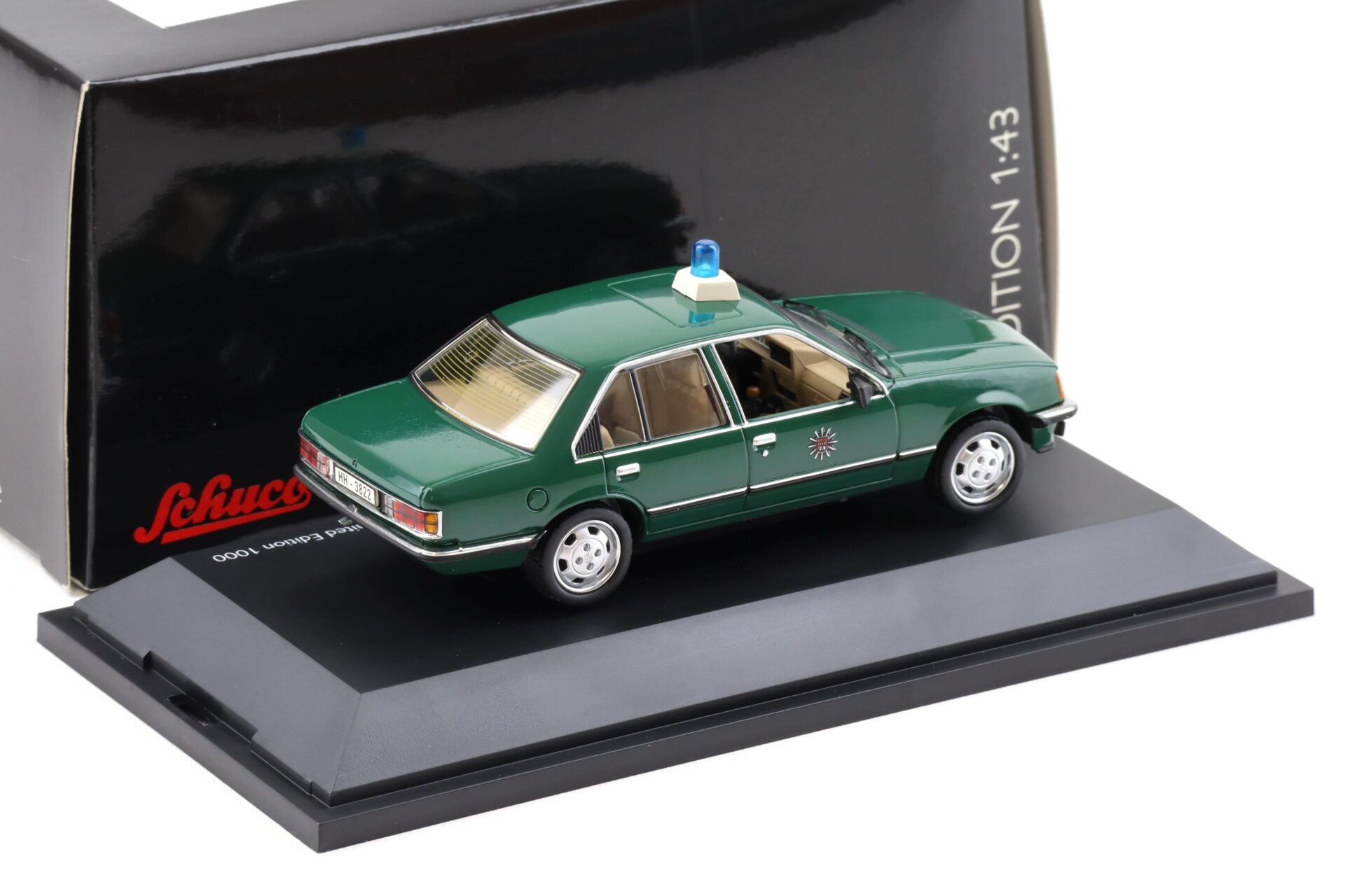 1:43 Schuco Opel Rekord E Sedan Polizei Hamburg dark green