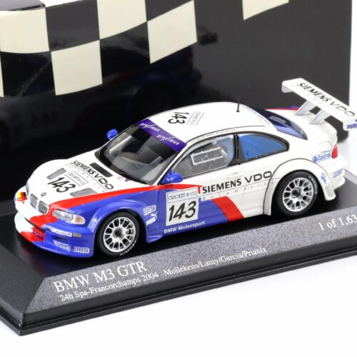 1:43 Minichamps BMW M3 E46 GTR 24h SPA 2004 #143 Lamy/ Priaulx