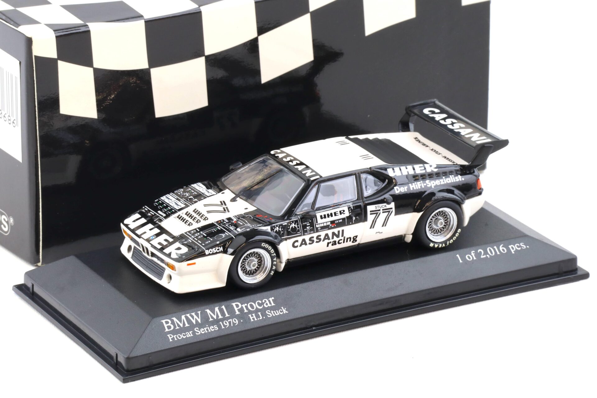 1:43 Minichamps BMW M1 ProCar Team Cassani UHER H.J. Stuck 1979 #77