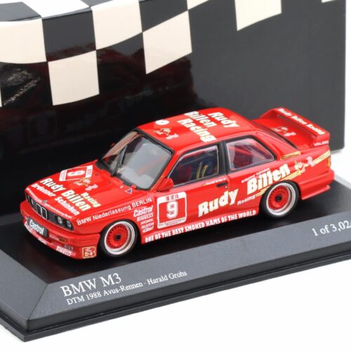 1:43 Minichamps BMW M3 E30 DTM 1988 AVUS H.Grohs Rudy Billen #9