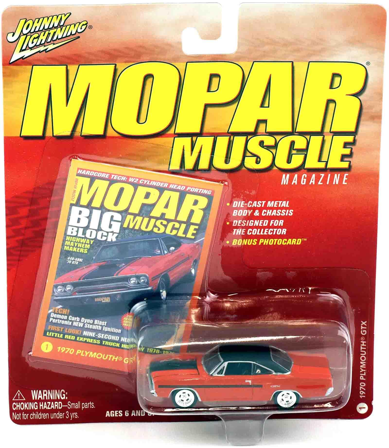 1:64 Johnny Lightning 1970 Plymouth GTX Coupe orange/ black MOPAR Muscle