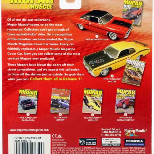 1:64 Johnny Lightning 1970 Plymouth GTX Coupe orange/ black MOPAR Muscle