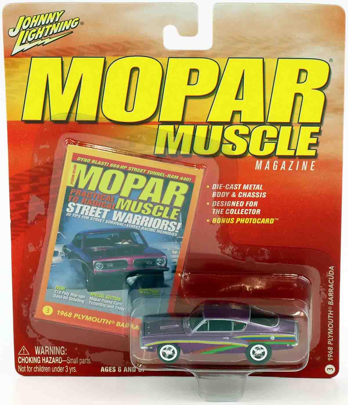 1:64 Johny Lightning 1968 Plymouth Barracuda purple metallic MOPAR Muscle