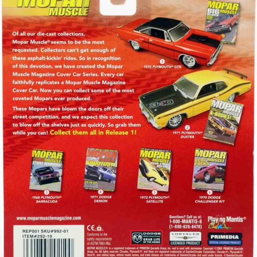 1:64 Johny Lightning 1968 Plymouth Barracuda purple metallic MOPAR Muscle