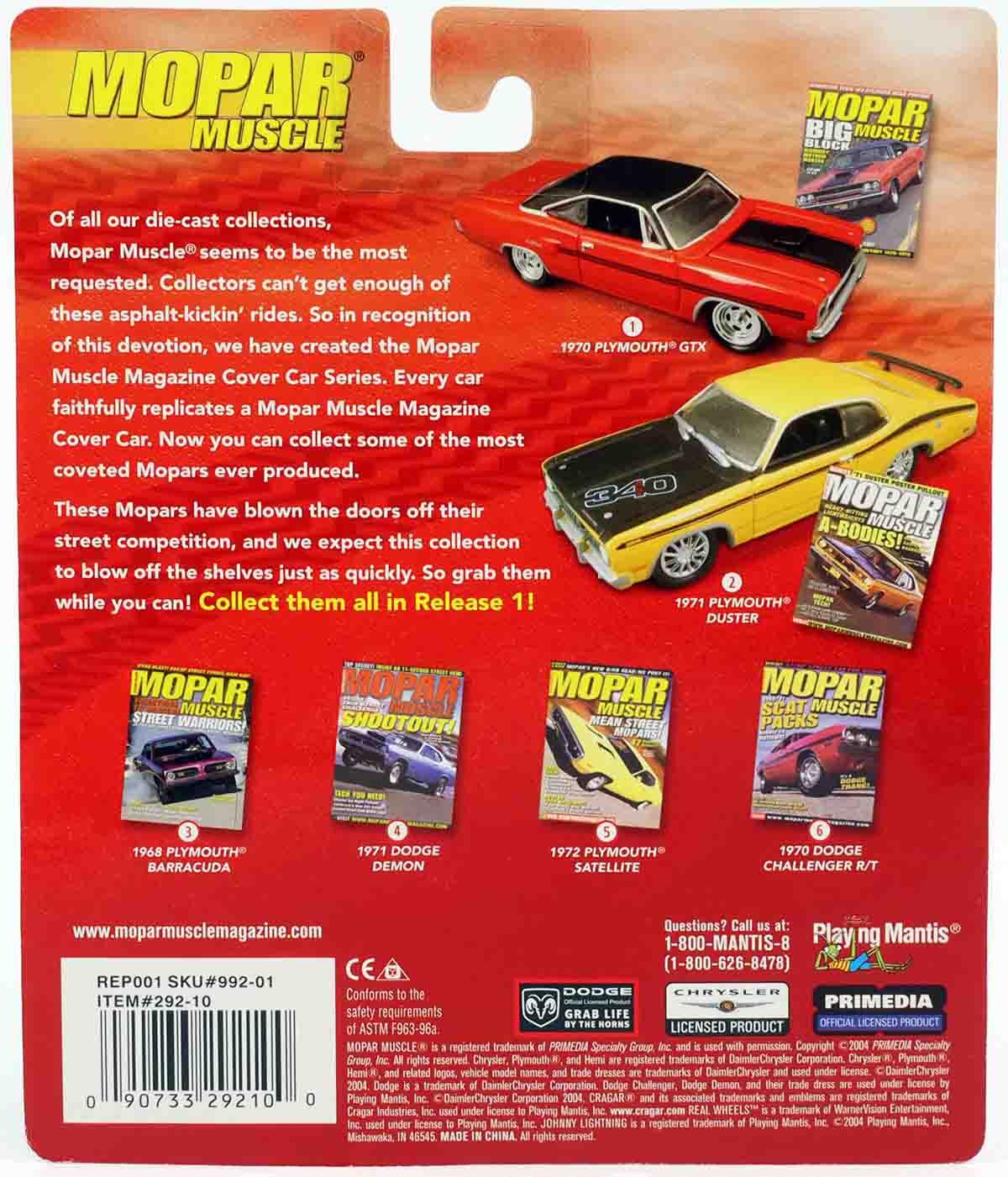 1.64 Johnny Lightning 1971 Dodge Demon blue metallic MOPAR Muscle