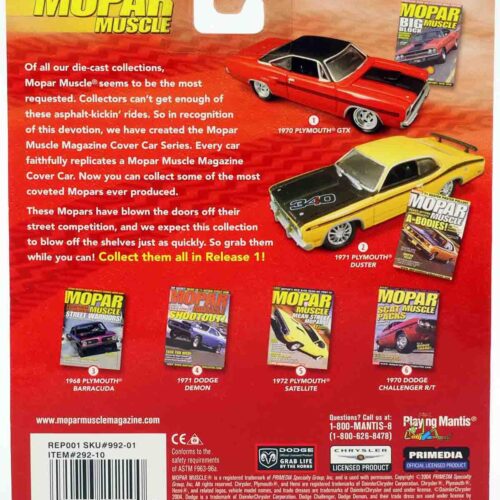 1.64 Johnny Lightning 1971 Dodge Demon blue metallic MOPAR Muscle