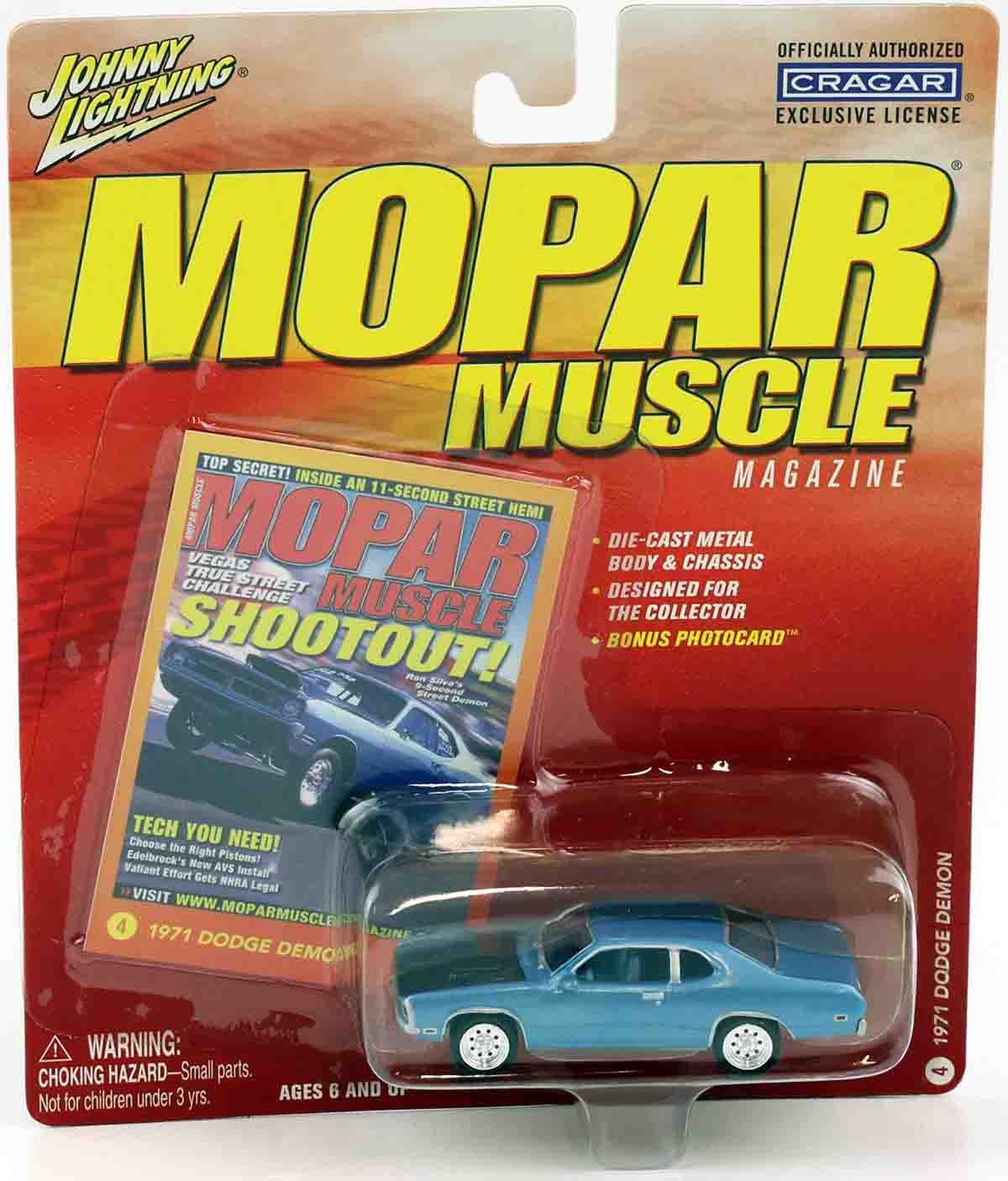 1.64 Johnny Lightning 1971 Dodge Demon blue metallic MOPAR Muscle