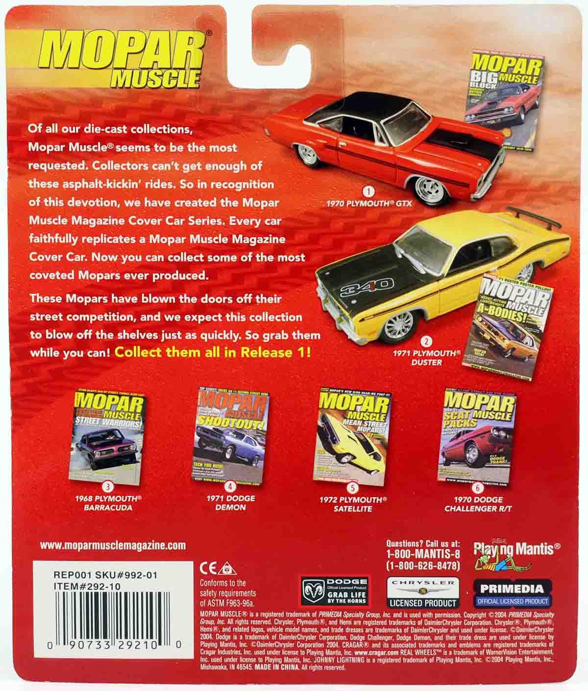 1:64 Johny Lightning 1972 Plymouth Satellite yellow MOPAR Muscle