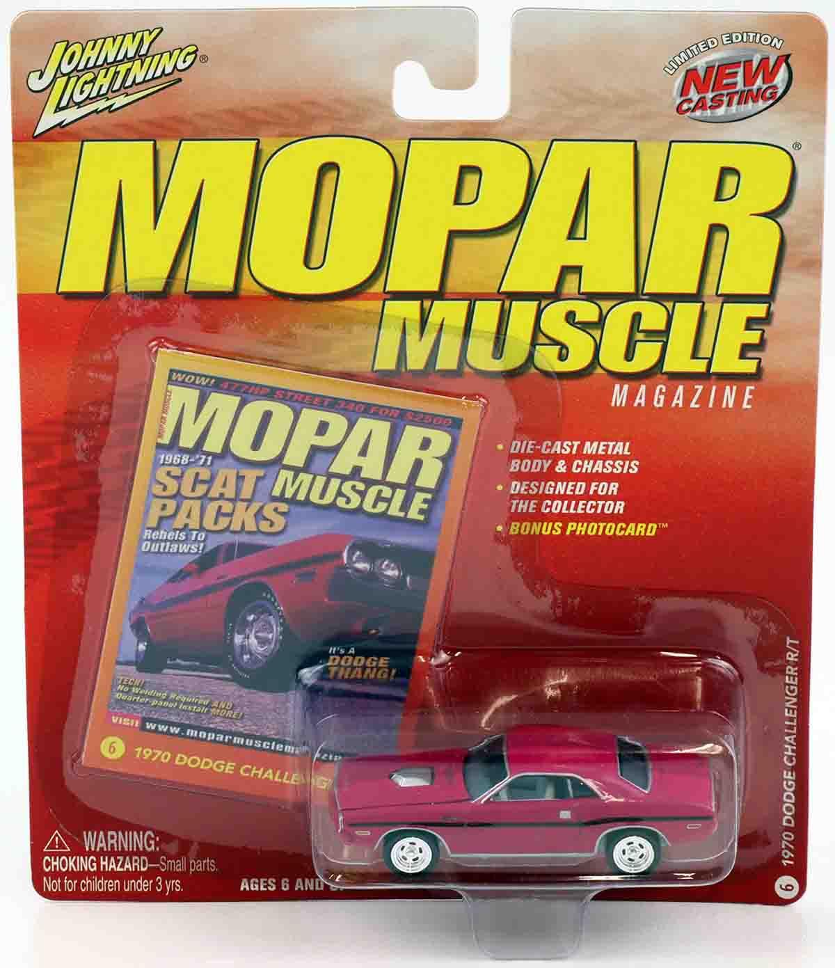 1:64 Johnny Lightning 1970 Dodge Challenger R/T pink MOPAR Muscle