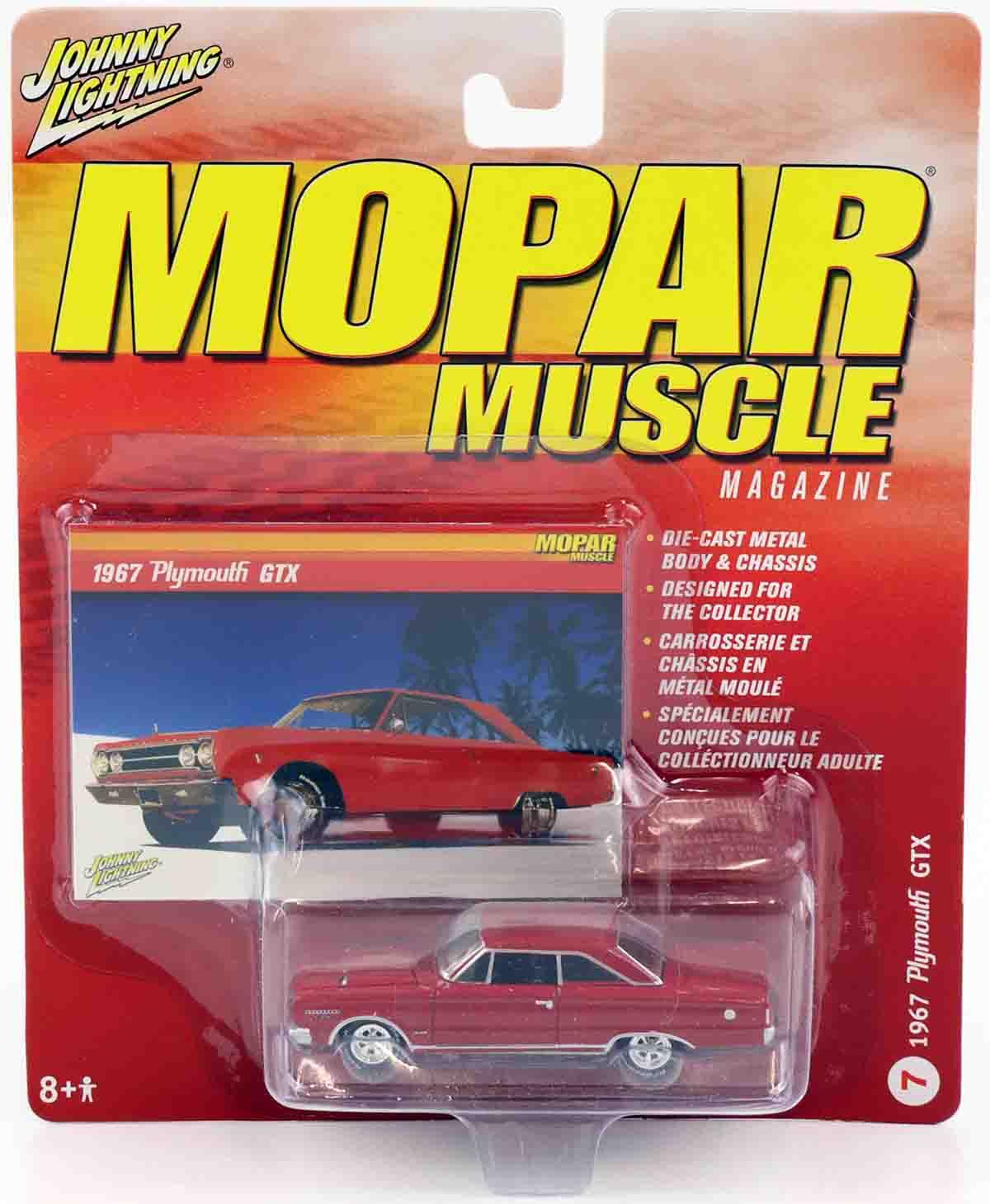 1:64 Johnny Lightning 1967 Plymouth GTX red MOPAR Muscle