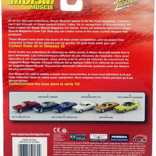 1:64 Johnny Lightning 1966 Dodge Charger black MOPAR Muscle