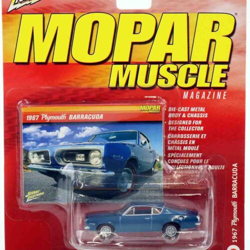 1:64 Johnny Lightning 1967 Plymouth Barracuda blue metallic MOPAR Muscle