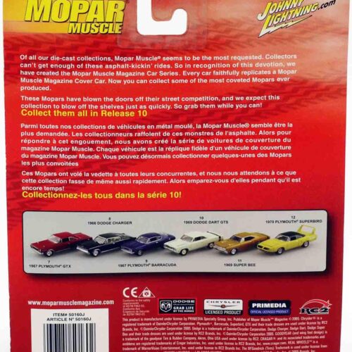 1:64 Johnny Lightning 1967 Plymouth Barracuda blue metallic MOPAR Muscle