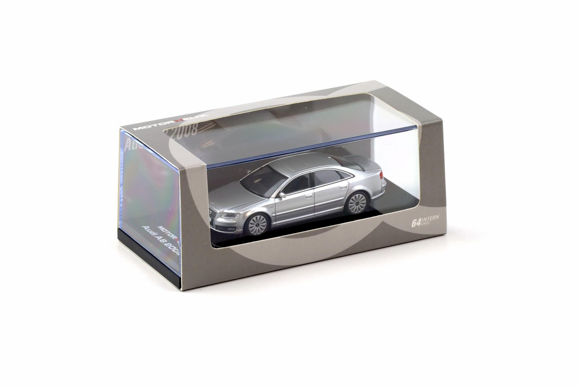 1:64 Motorhelix Audi A8 W12 Limousine D3 Ice silver metallic 2008
