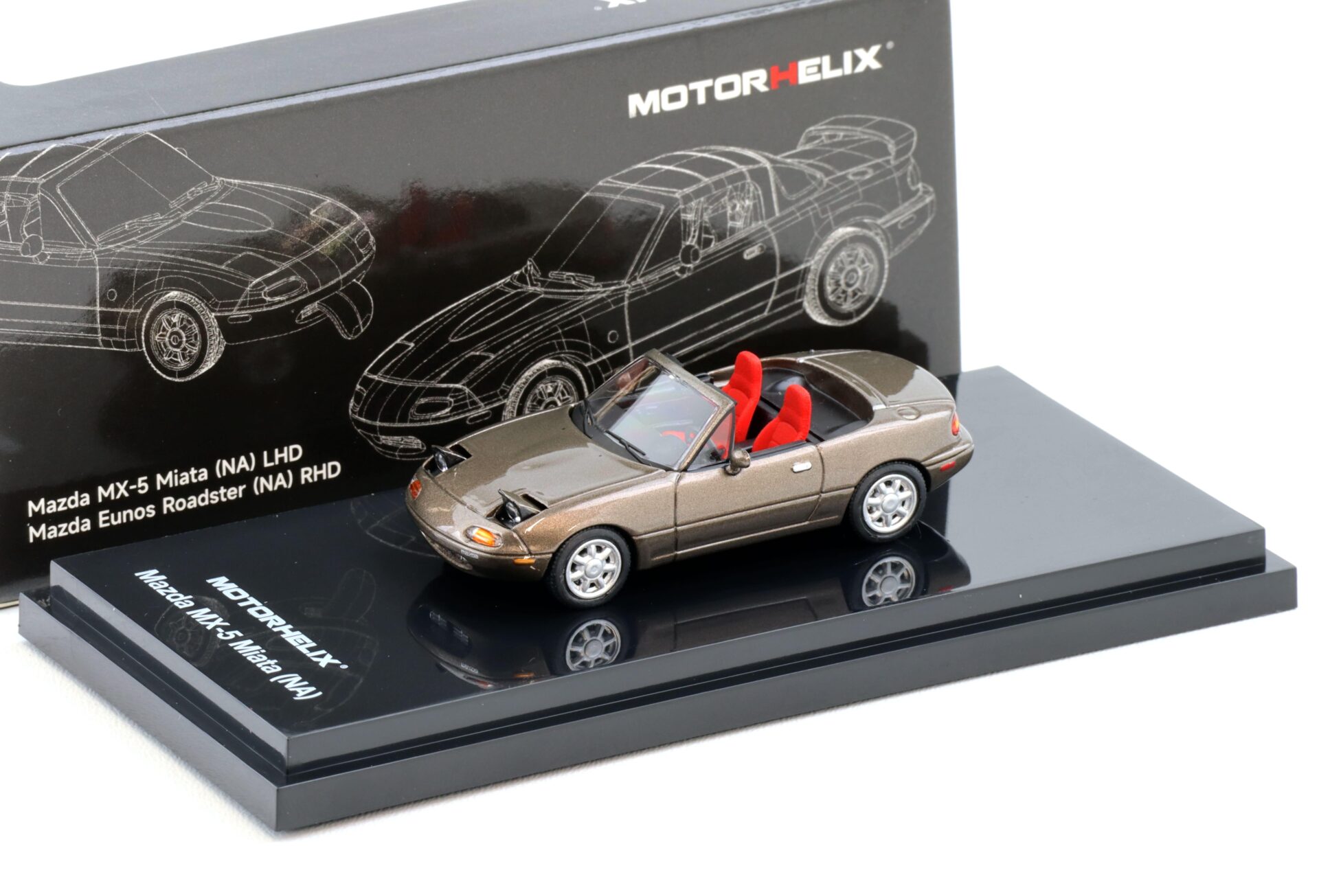 1:64 Motorhelix Mazda MX-5 Miata (NA) LHD brown metallic with top