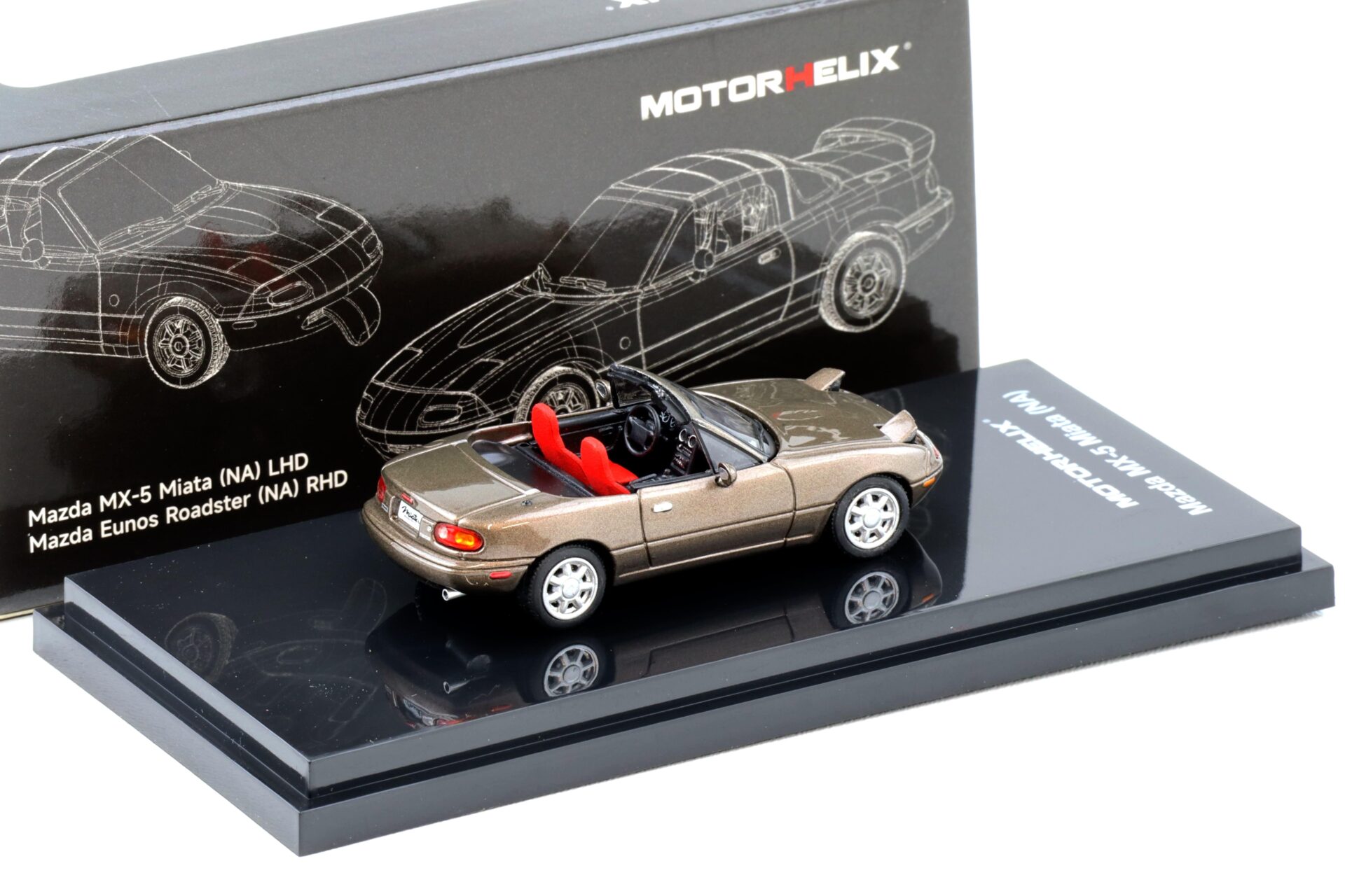 1:64 Motorhelix Mazda MX-5 Miata (NA) LHD brown metallic with top