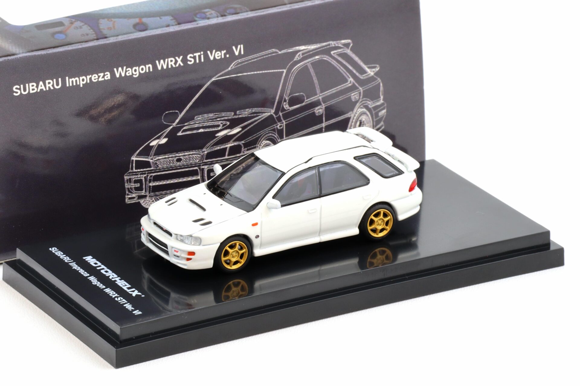 1:64 Motorhelix Subaru Impreza WRX STi Wagon Version VI Pure white