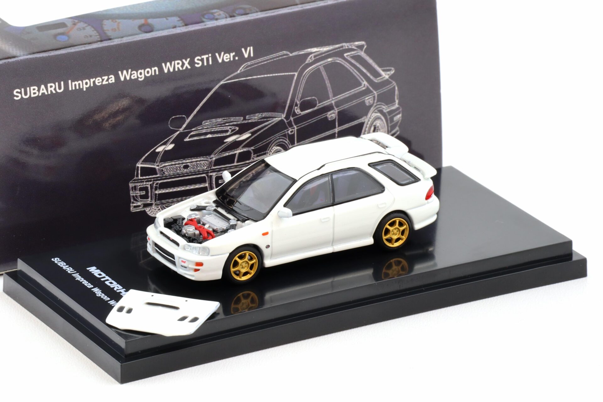 1:64 Motorhelix Subaru Impreza WRX STi Wagon Version VI Pure white
