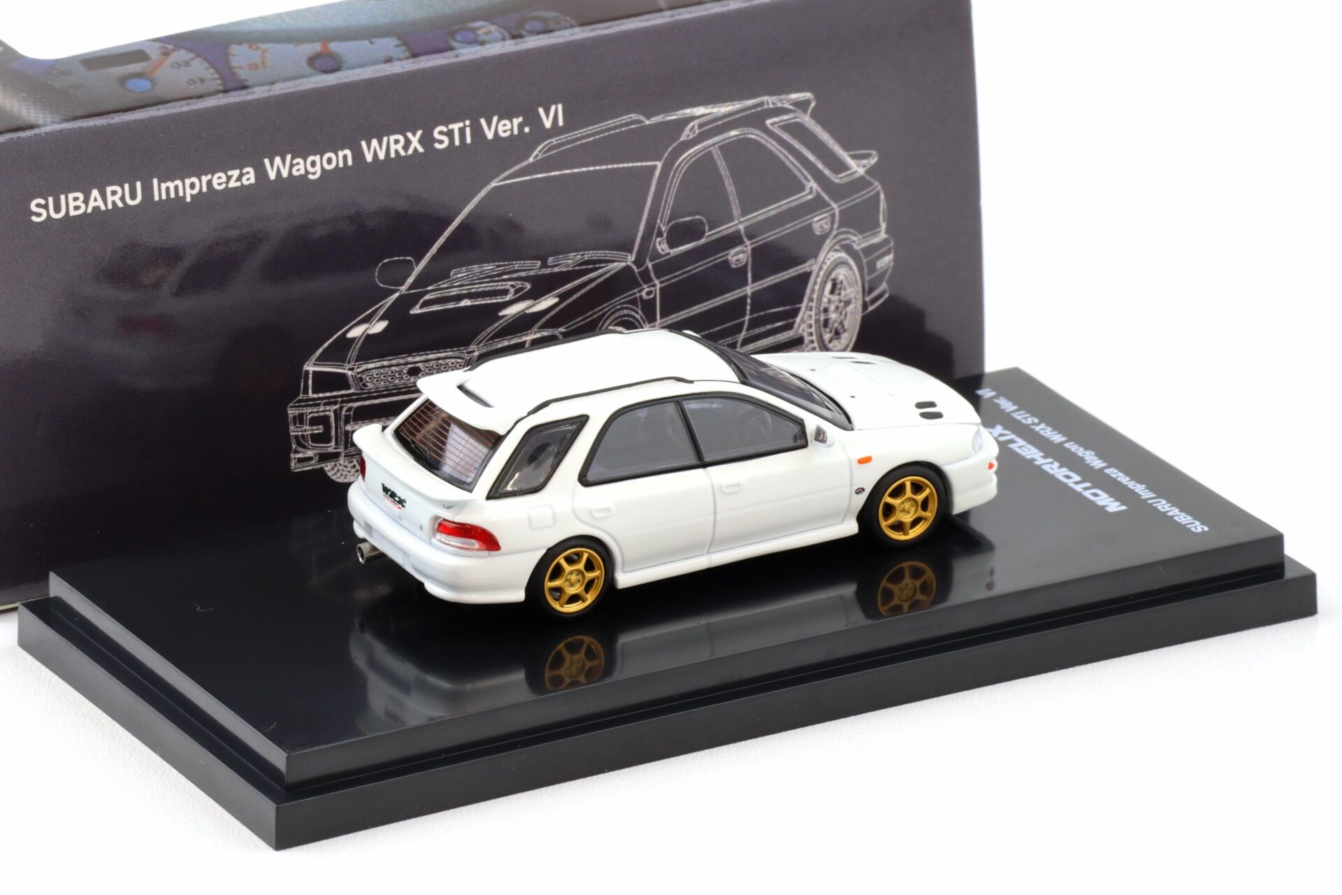 1:64 Motorhelix Subaru Impreza WRX STi Wagon Version VI Pure white