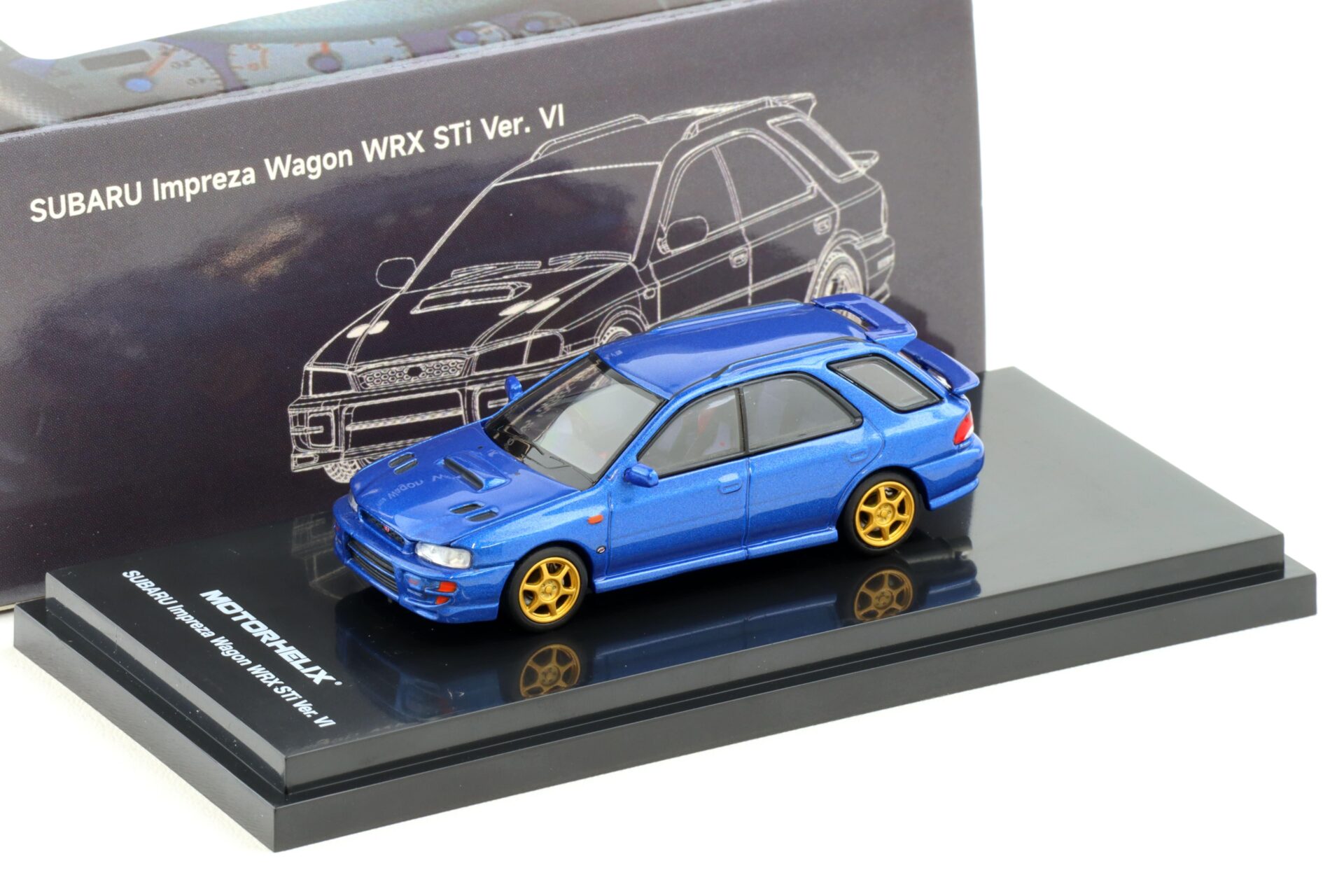 1:64 Motorhelix Subaru Impreza WRX STi Wagon Version VI World Rally Blue Mica