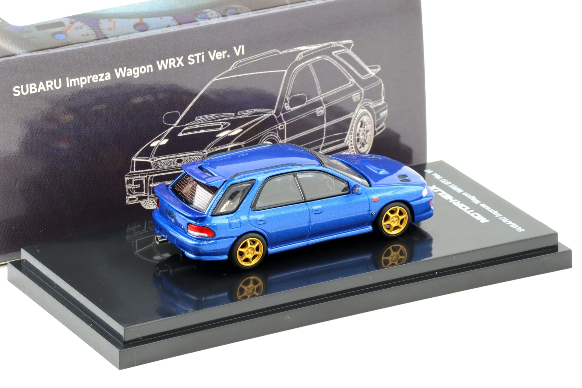 1:64 Motorhelix Subaru Impreza WRX STi Wagon Version VI World Rally Blue Mica