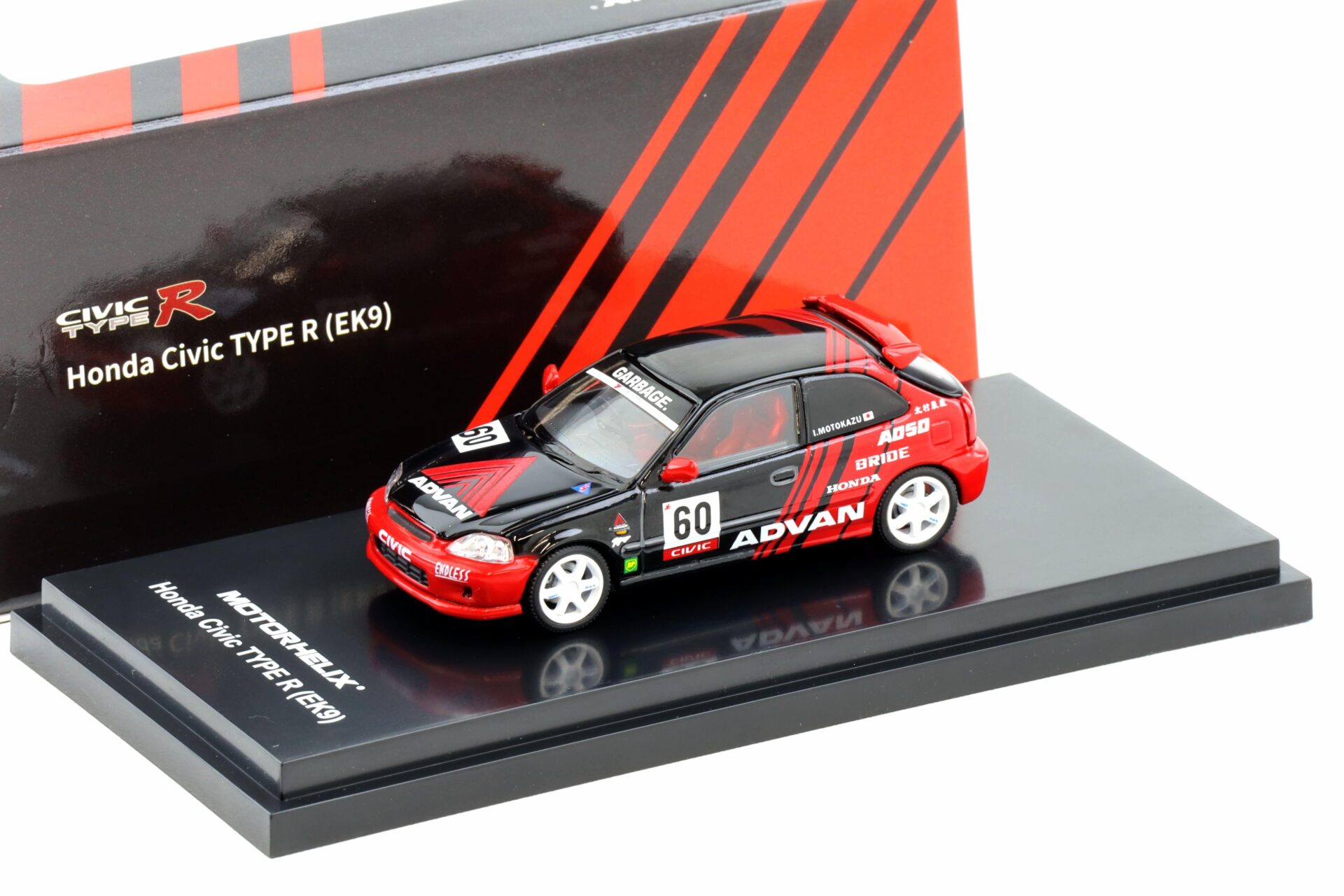 1:64 Motorhelix Honda Civic Type R (EK9) Advan Livery red/ black