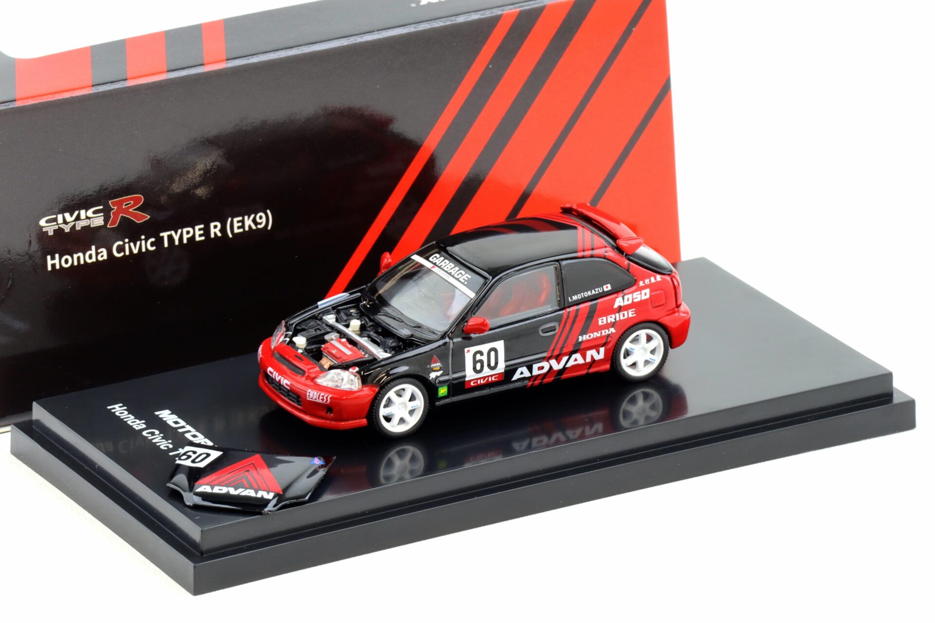 1:64 Motorhelix Honda Civic Type R (EK9) Advan Livery red/ black