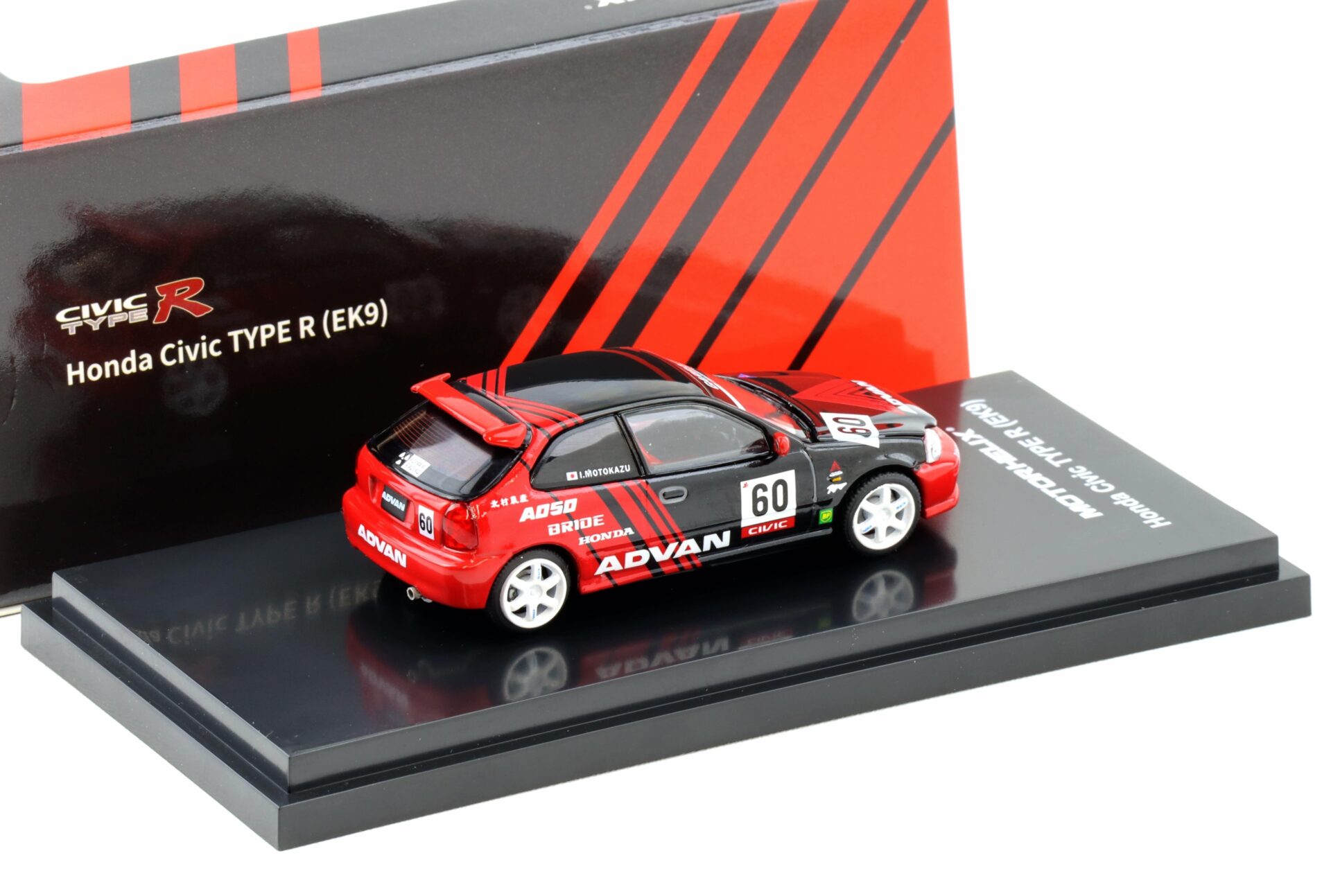 1:64 Motorhelix Honda Civic Type R (EK9) Advan Livery red/ black
