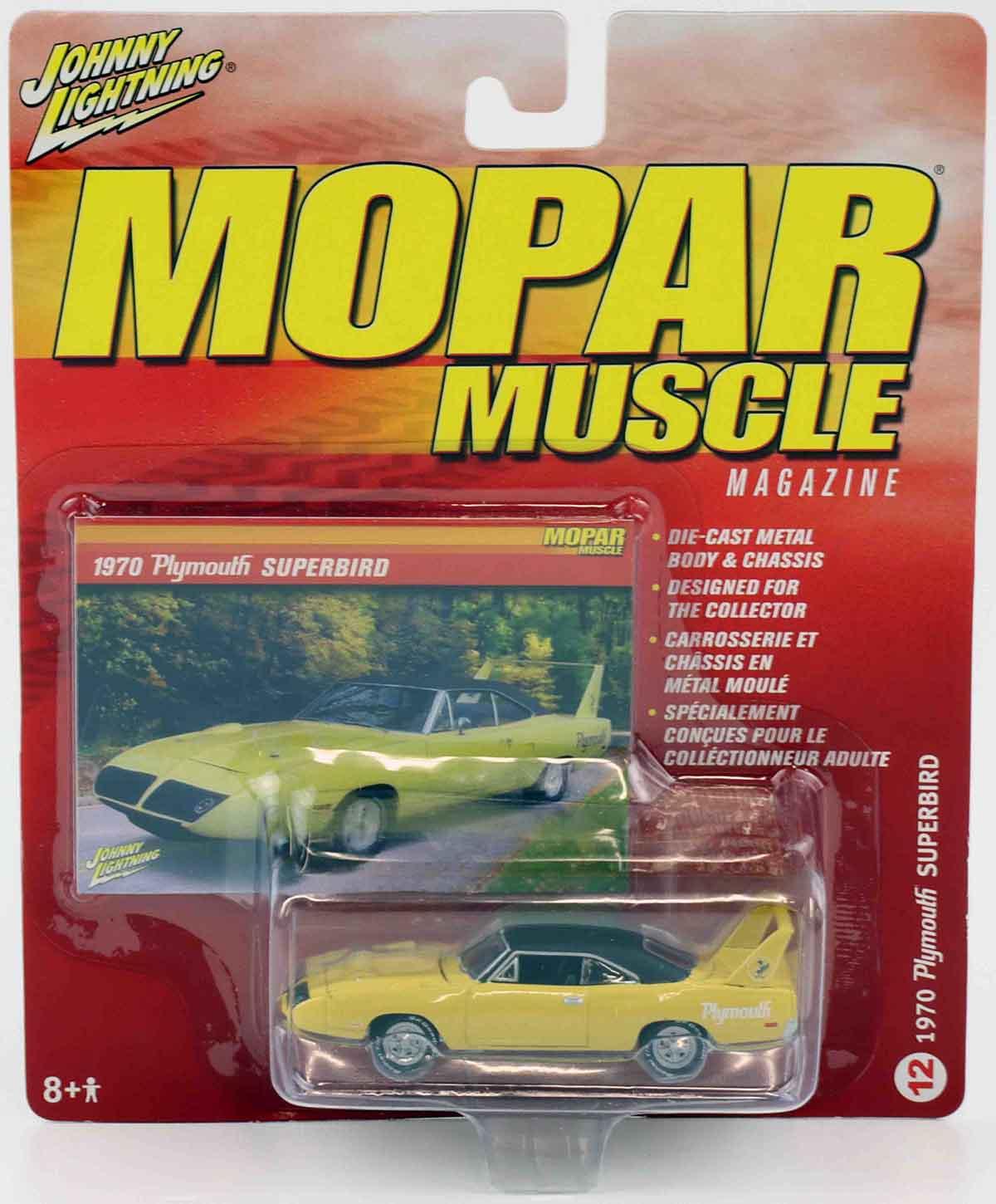 1:64 Johnny Lightning 1970 Plymouth Superbird yellow MOPAR Muscle