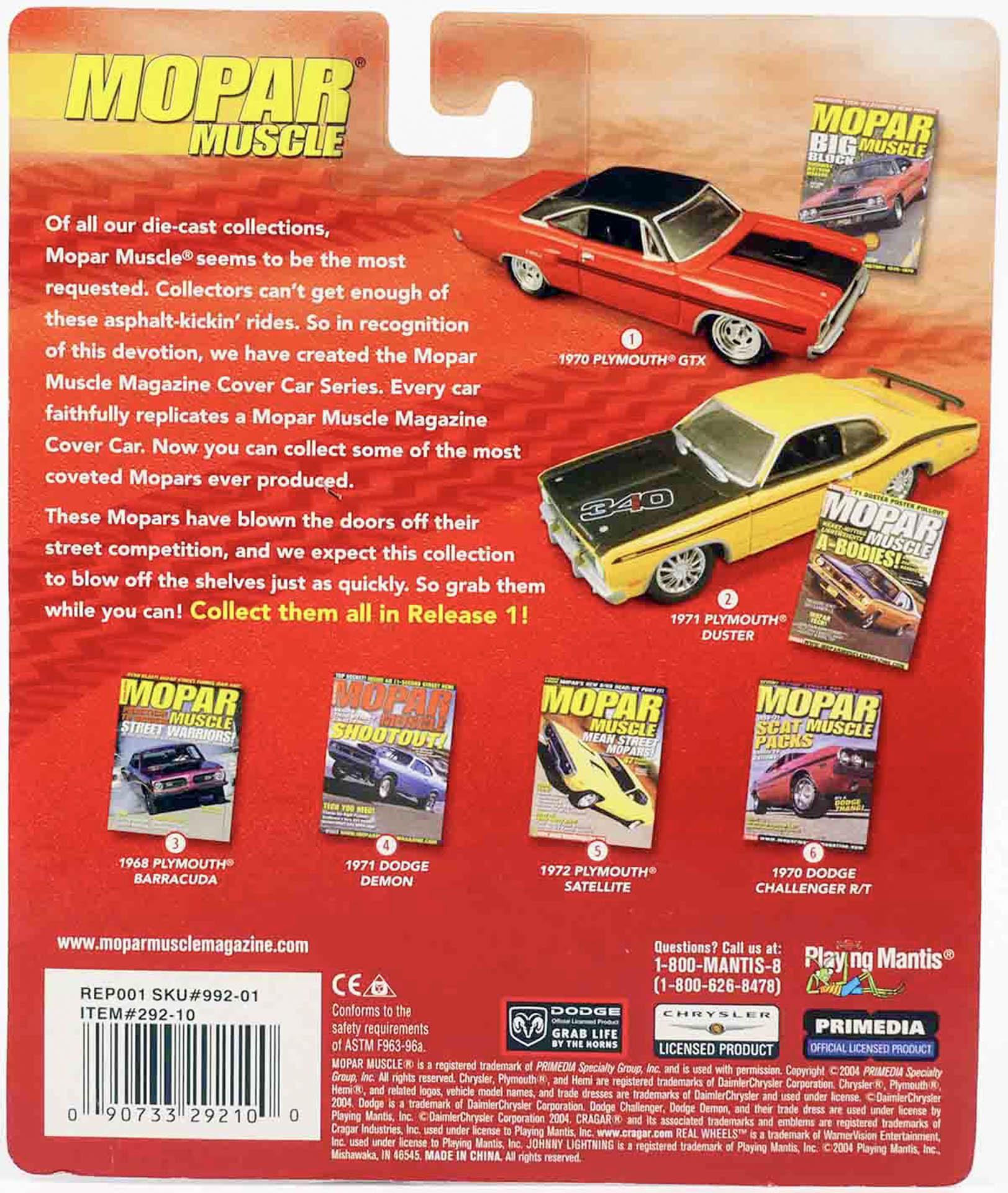 1:64 Johnny Lightning 1971 Plymouth Duster yellow/ black MOPAR Muscle